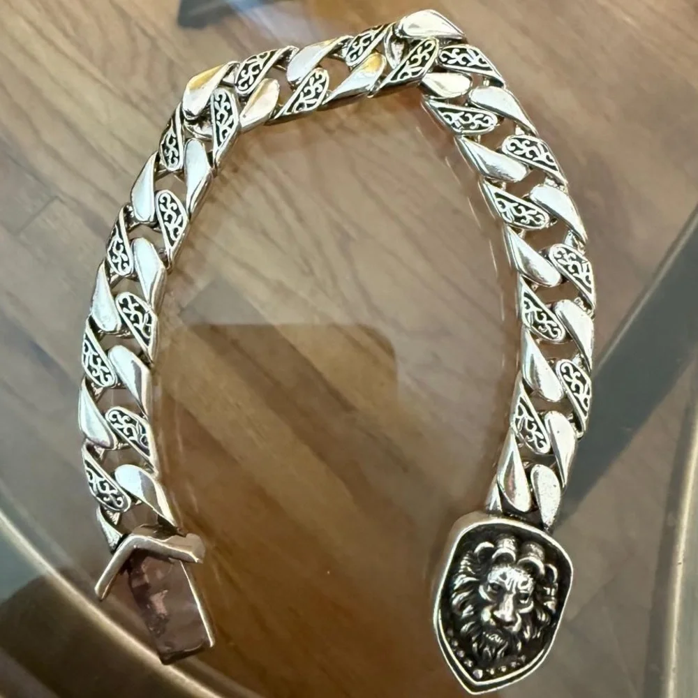 Silver Lion Head Bracelet plated silver 925
